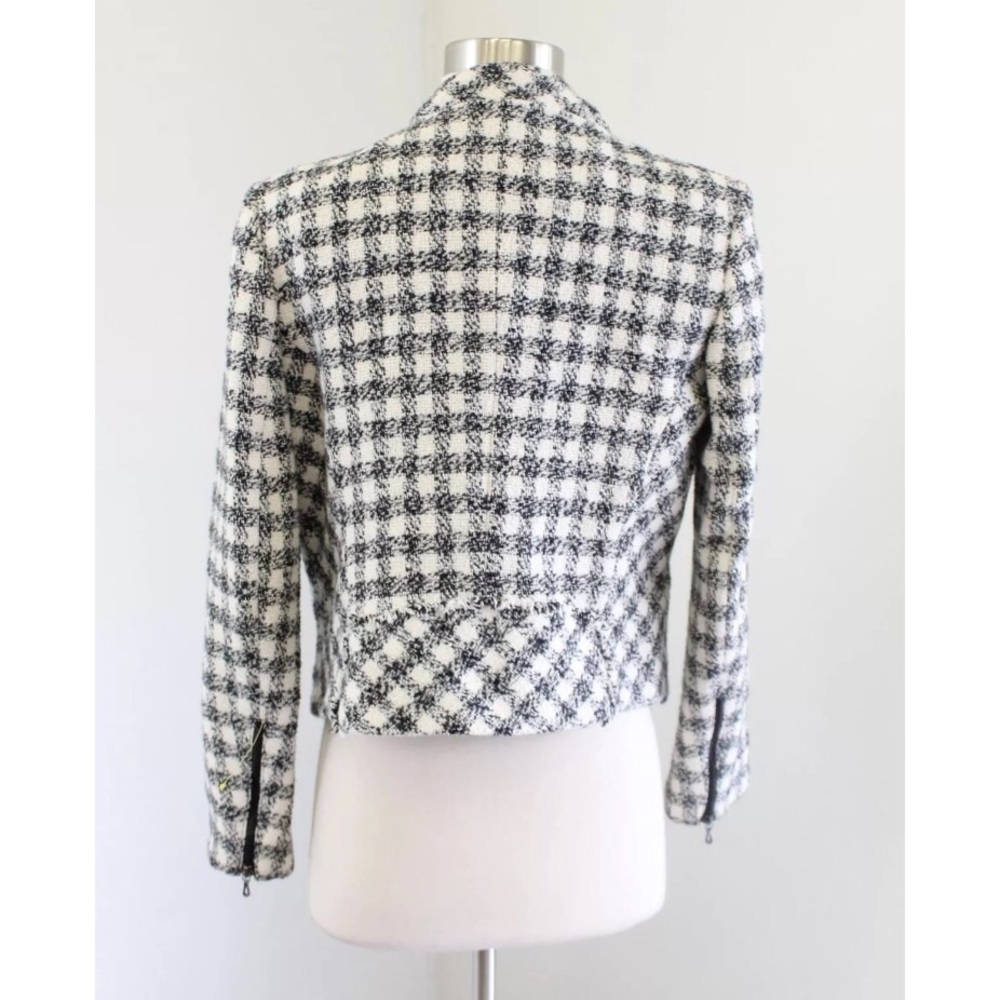 Zara Plaid Asymmetric Zip Jacket - Picture 6 of 7